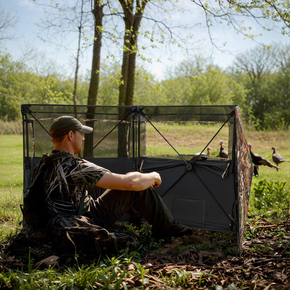 HUNTSEN ground stakes and wind ropes provide stability