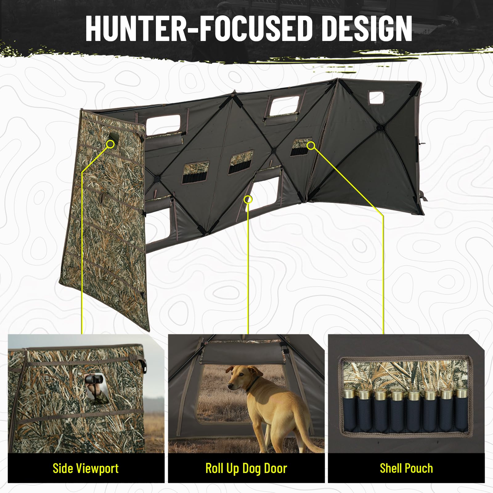 HUNTSEN hunting blind dog door facilitates easy retriever access
