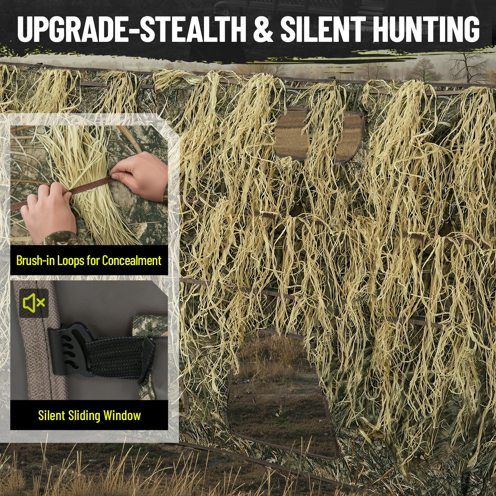 HUNTSEN hunting blind silent windows enable stealthy adjustments