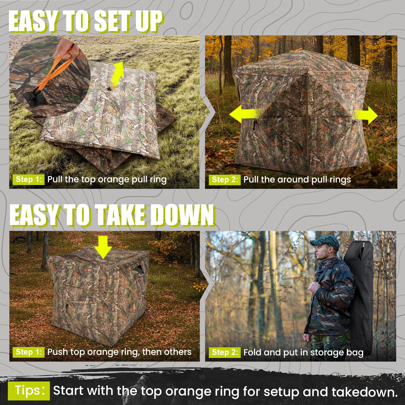 HUNTSEN reinforced hubs and durable fabric endure field conditions.