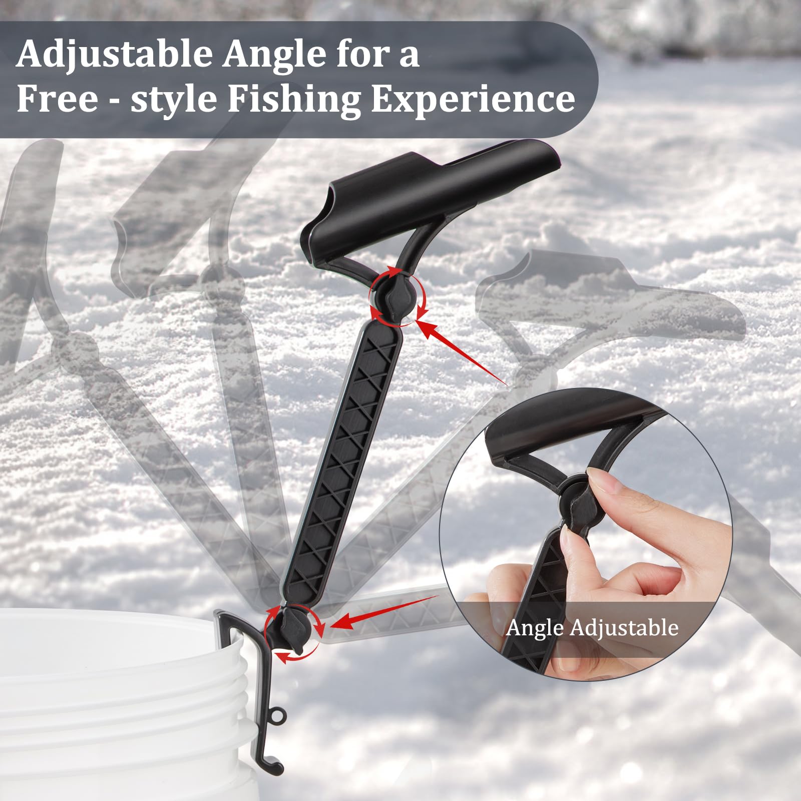 Huntury foldable ice fishing rod holder collapsed for compact storage