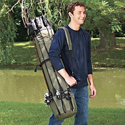 Travel-ready Huntvp fishing rod case Army Green Style A