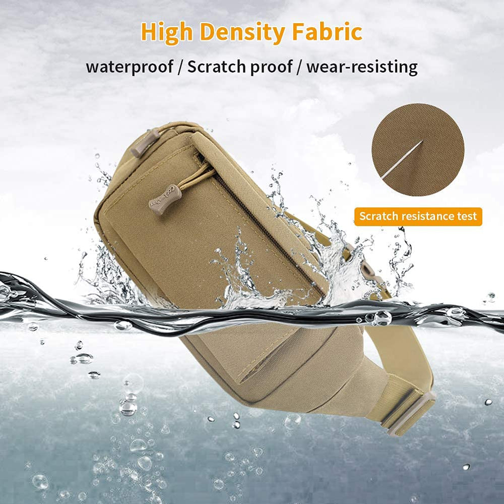 Huntvp fanny pack zipper close-up shows smooth, durable closure.