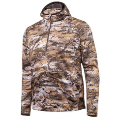 Huntworth Shelton half-zip hoodie front view showing Disruption Camo for natural concealment.