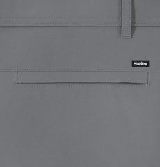 Hurley water-repellent hybrid pant gray, back view, flexible movement.