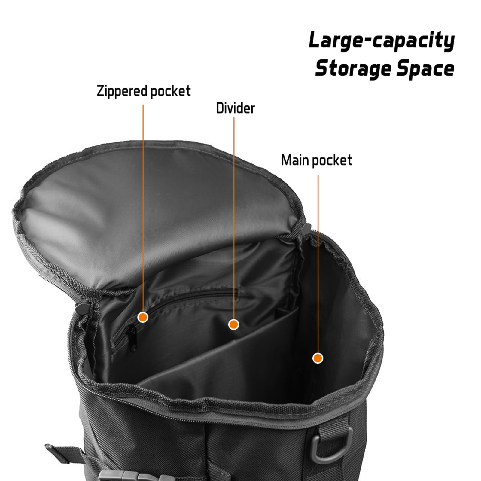 HURRISE fishing bag side pockets secure rods during transit