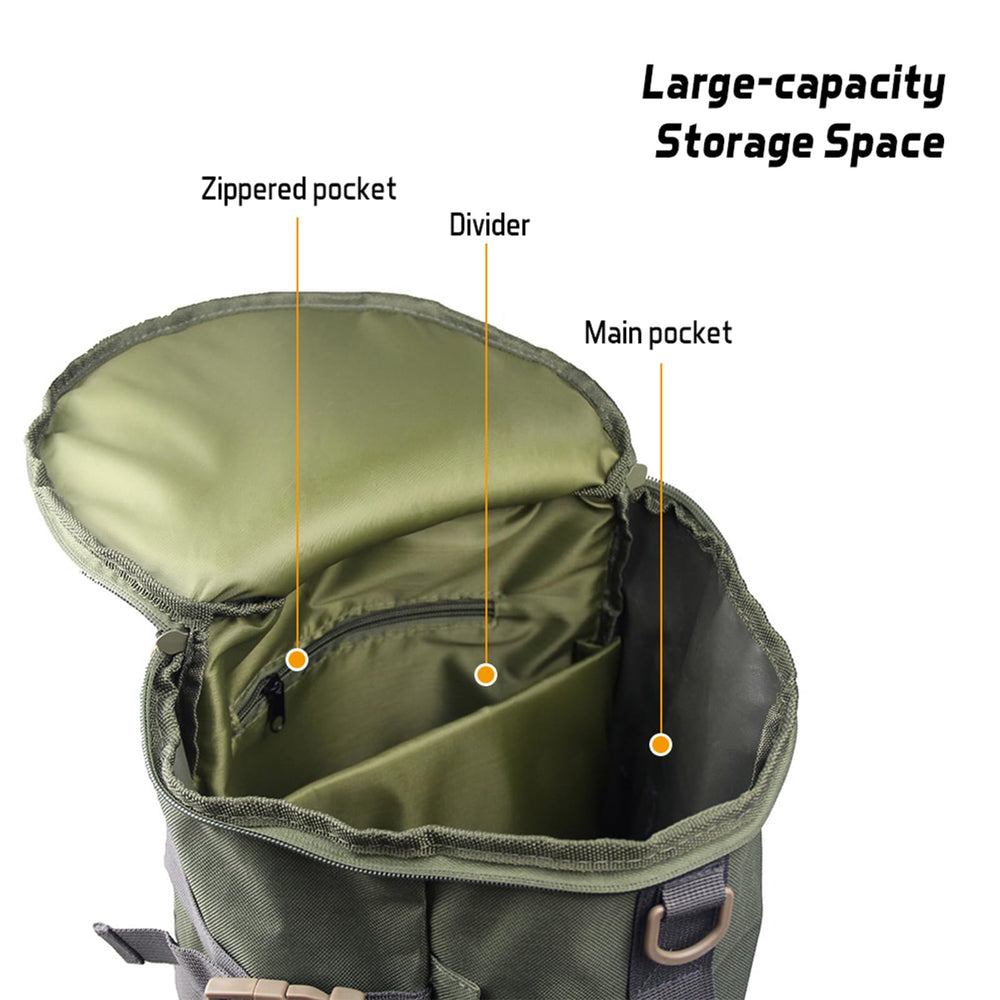 HurRise side pockets securely hold fishing rods during travel.