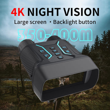 HURYSIN night vision goggles 4K display delivers crisp imagery for wildlife observation at night.