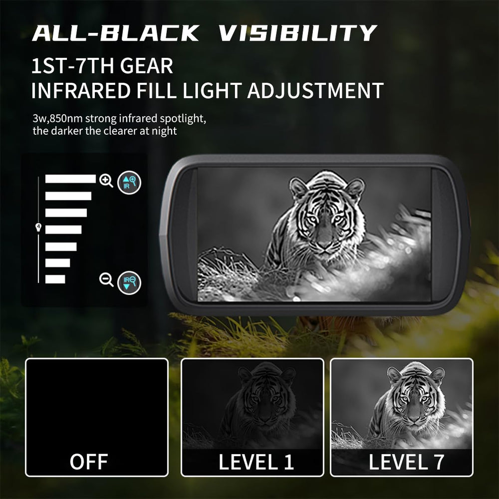 HURYSIN night vision goggles IR spotlight provides clear illumination for night hunts.