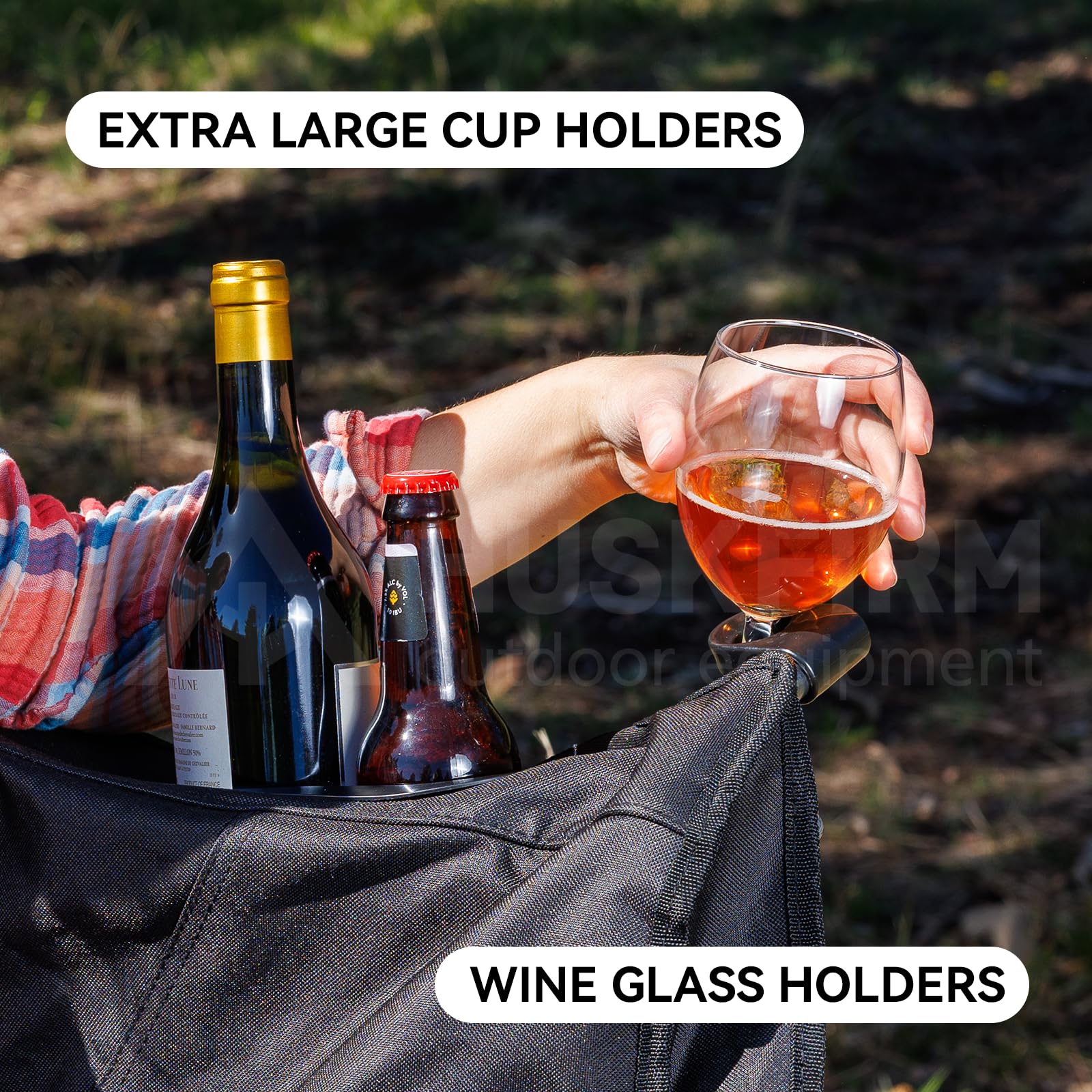 Huskfirm back pockets keep magazines and small gear tucked for clutter-free lounging.