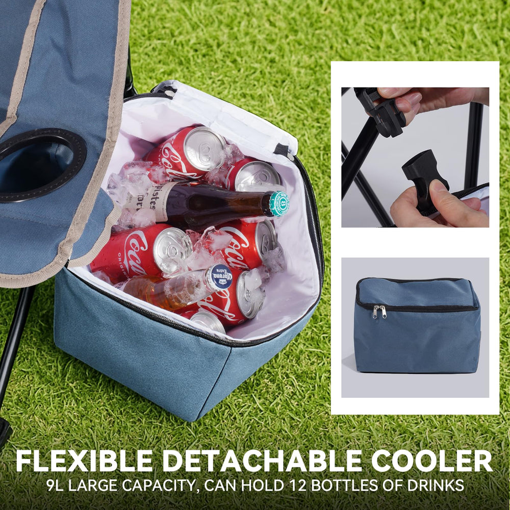 Huskfirm double beach chair folds into a compact storage bag for easy transport.