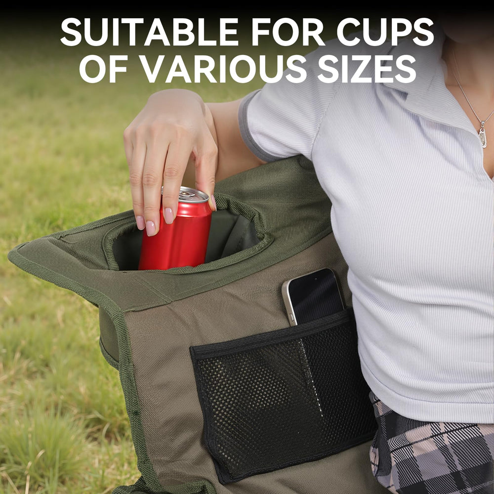 Huskfirm double camping chair folds compactly for easy transport.