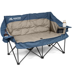 Huskfirm double camping chair with oversized cushions for two-person comfort.