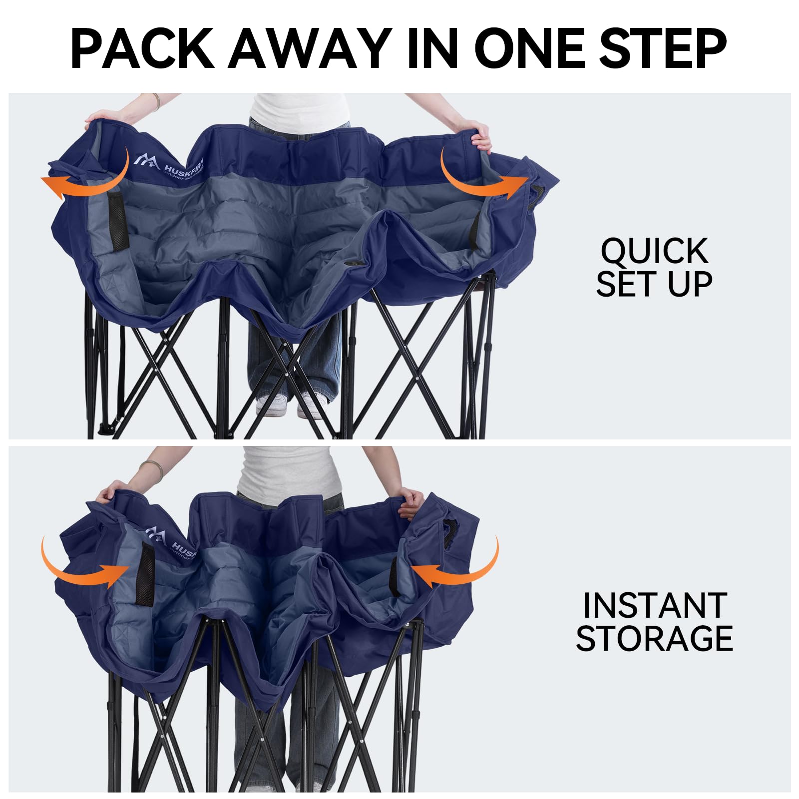 Huskfirm foldable carry bag blue simplifies camping trips and backyard setup.