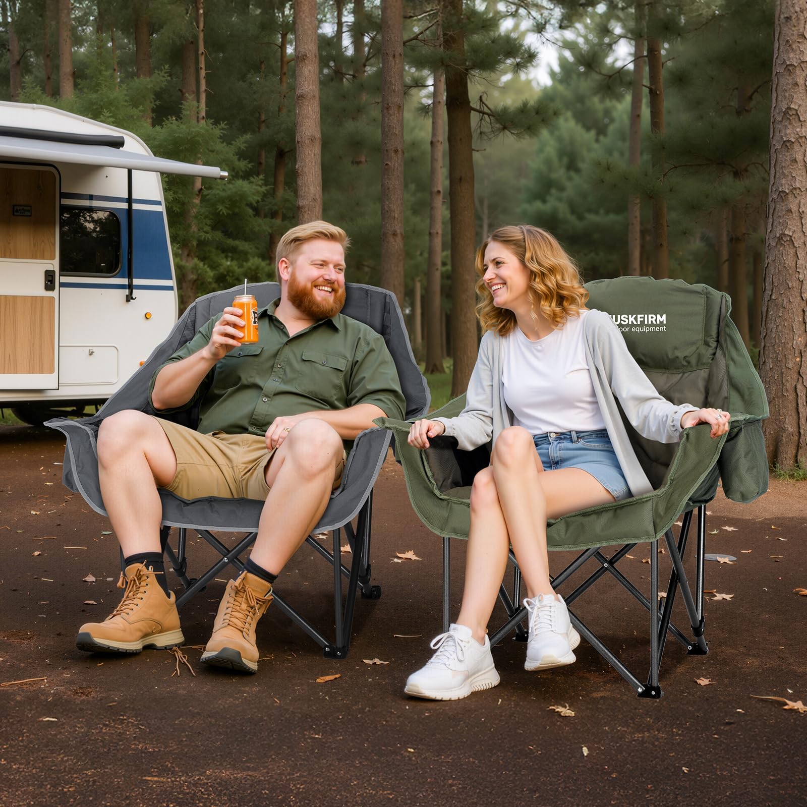 Huskfirm heavy-duty frame 600D fabric highlights durable build and weight support.