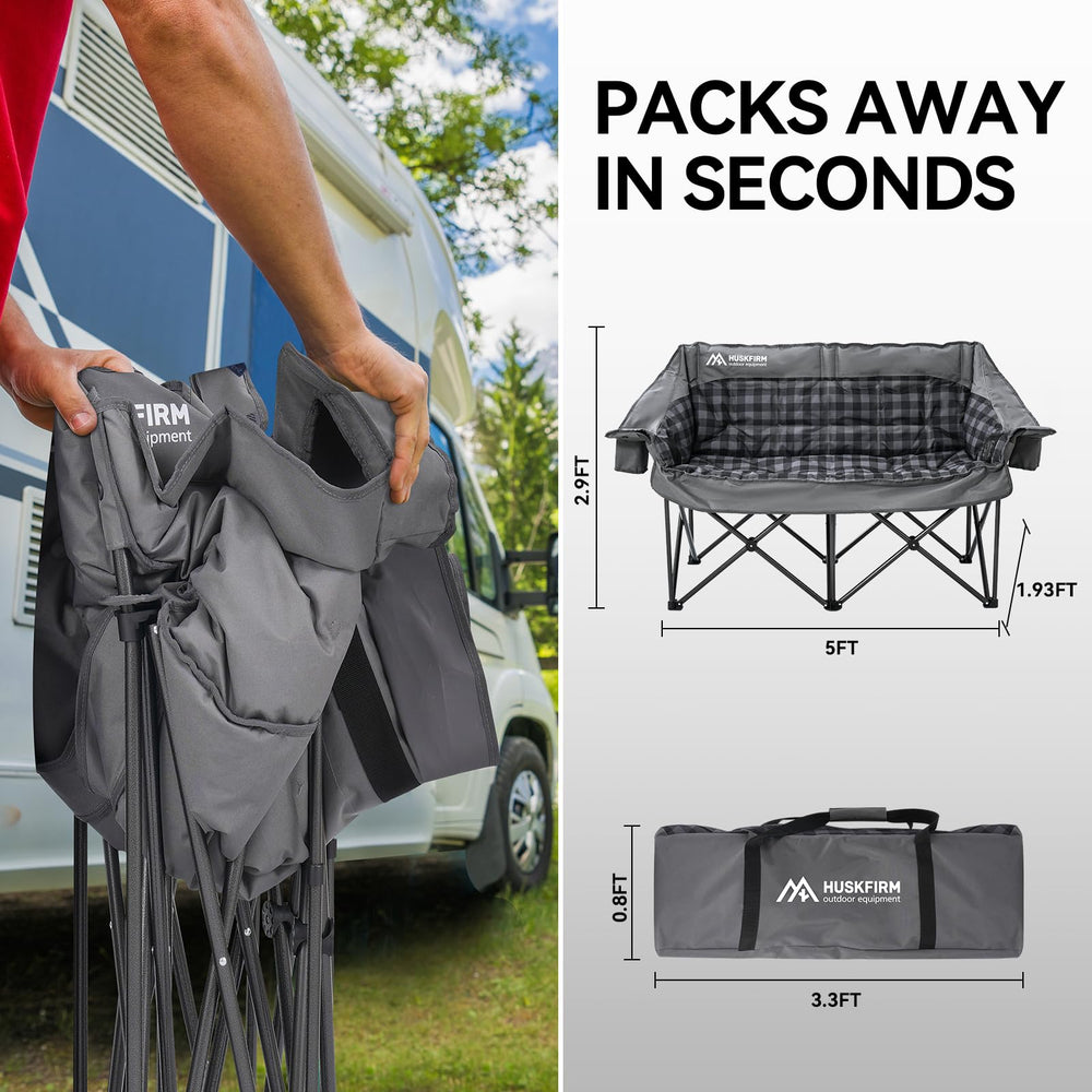 Huskfirm outdoor lawn and beach setup for two people