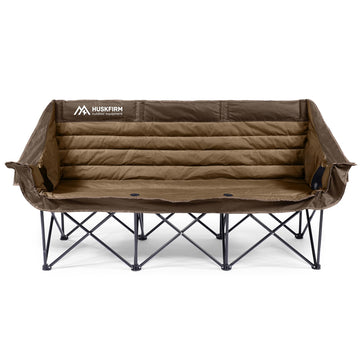 Huskfirm outdoor lawn chair features non-slip feet for stable placement.