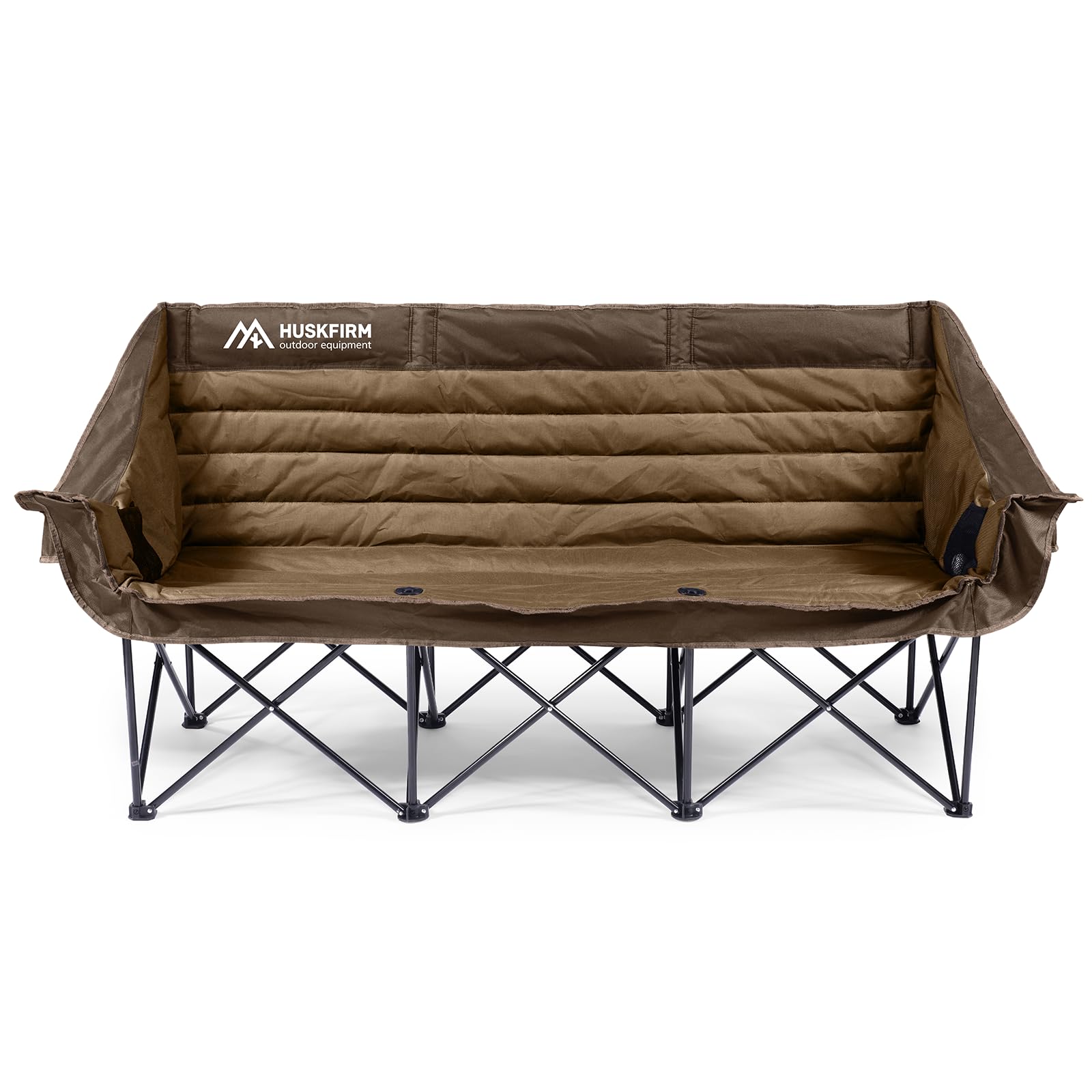 Huskfirm outdoor lawn chair features non-slip feet for stable placement.