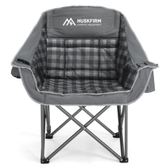 Huskfirm oversized camping chair frame showcases a sturdy steel build for durable outdoor seating.