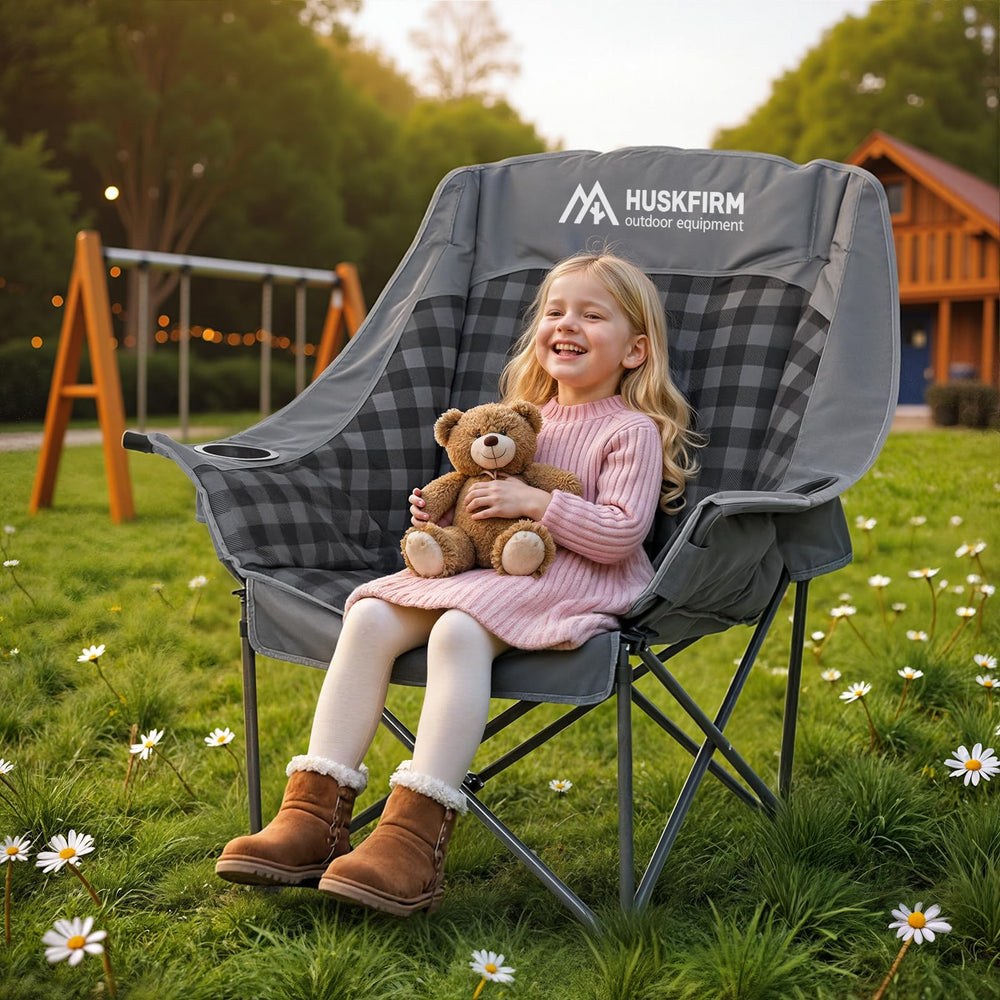 Huskfirm padded back and seat provide cloud-soft comfort after long days outdoors