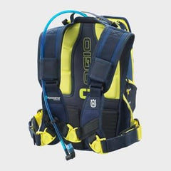 Husqvarna Dakar hydration backpack bladder compartment with anti-sloshing design and tube channel