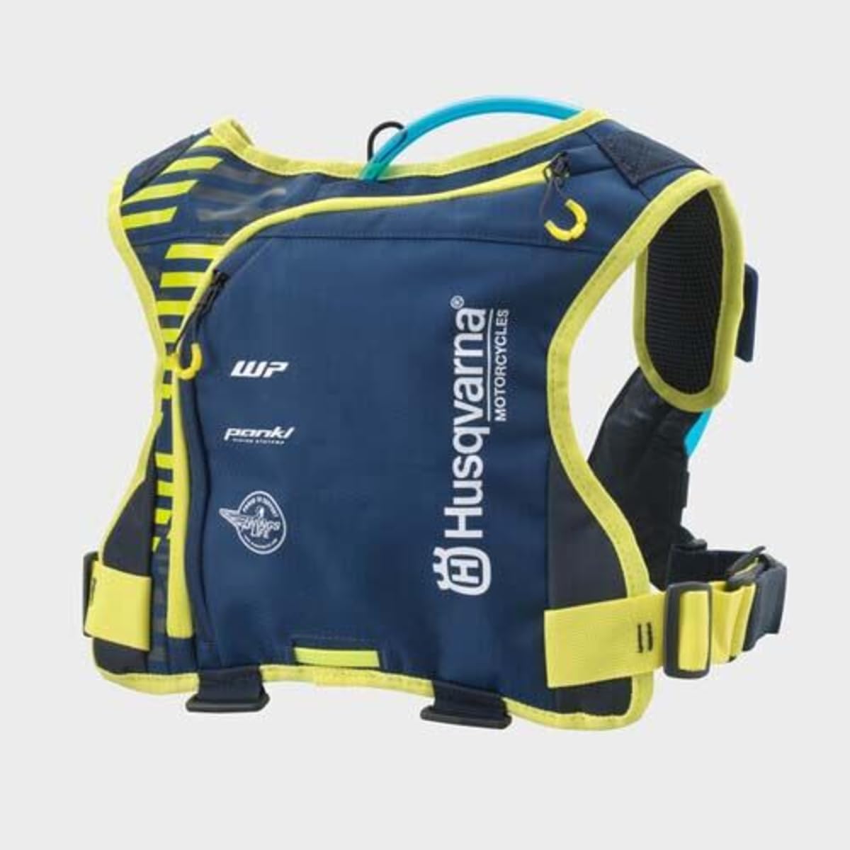 Husqvarna Erzberg hydration pack side view showing compact profile for easy mounting