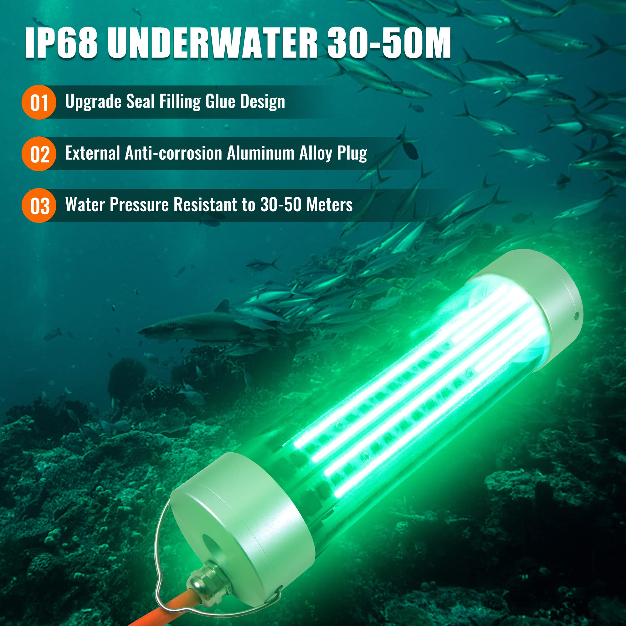 HUSUKU FS3-1 boat/kayak night fishing setup attracts fish effectively.