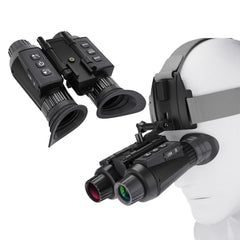 HUVIOVED NV8300 front view showing compact head-mounted design for hands-free night scouting.