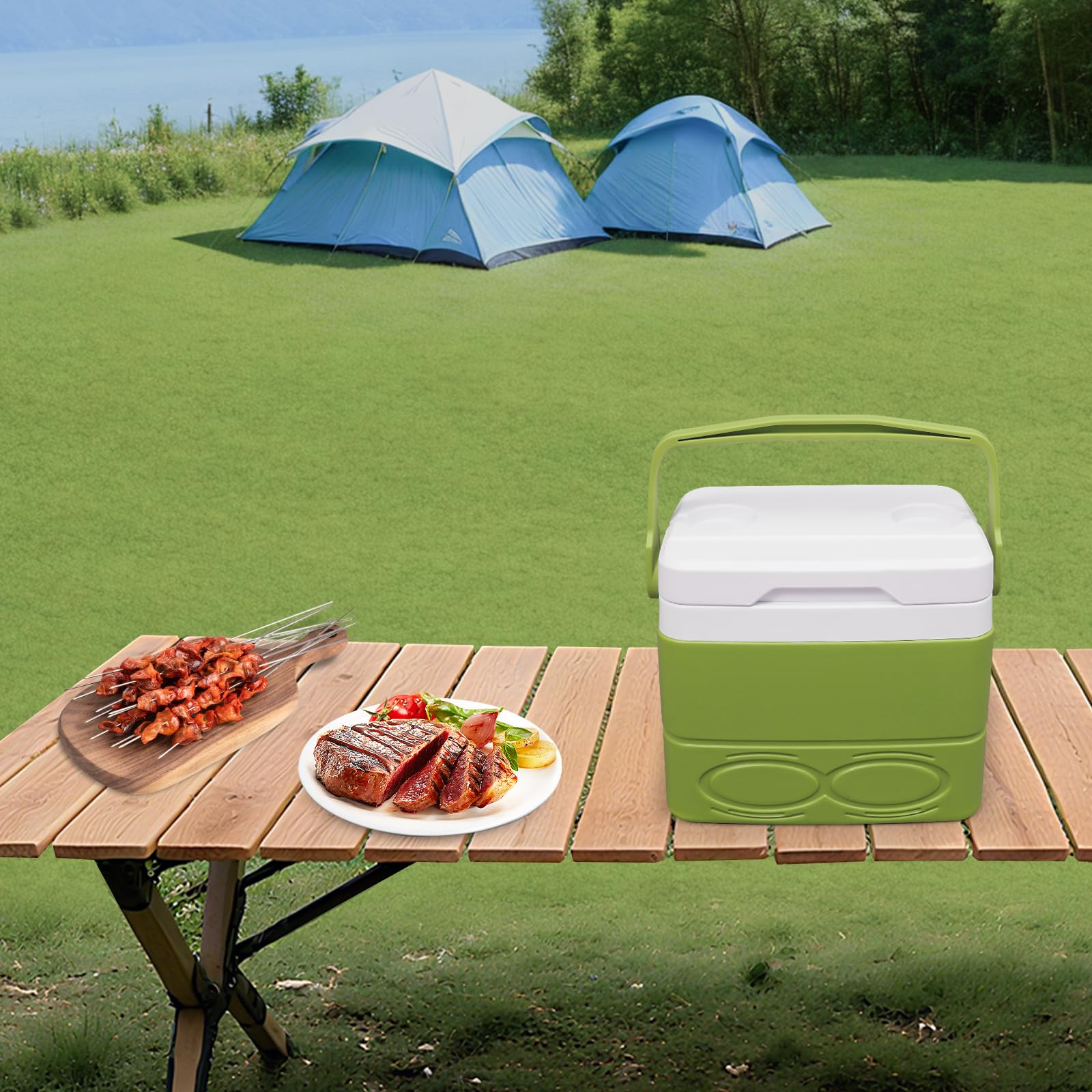 HUYSCVUI portable cooler with ergonomic handle for comfortable outdoor carrying