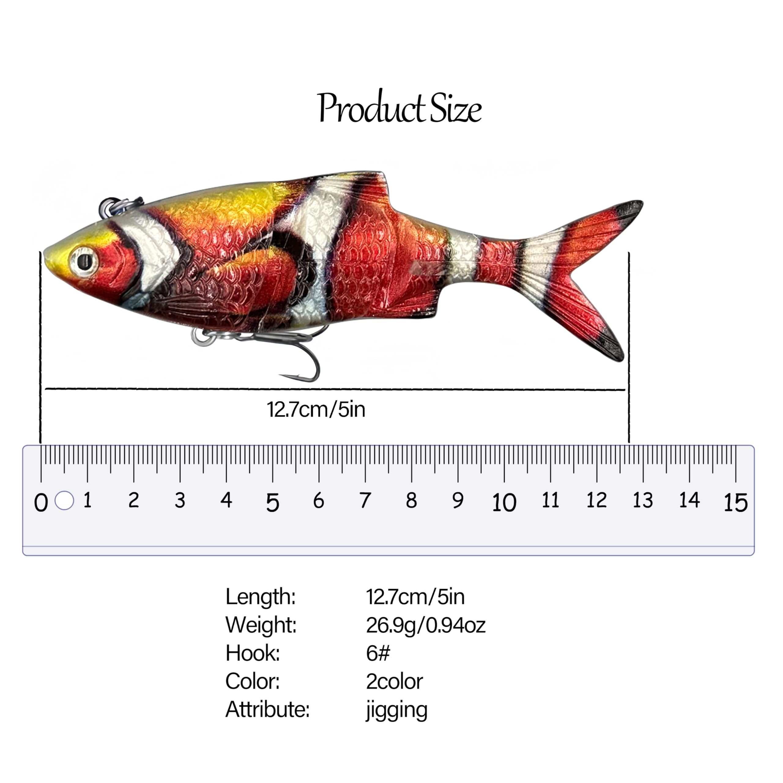 Close-up of Hviomru 3.54 inch multi-jointed soft lure