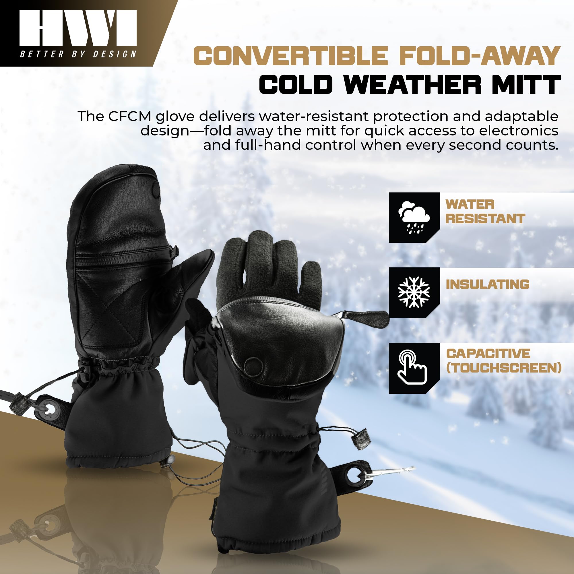 HWI Gear CFCM100 glove mode feature enhances touchscreen usability in cold conditions