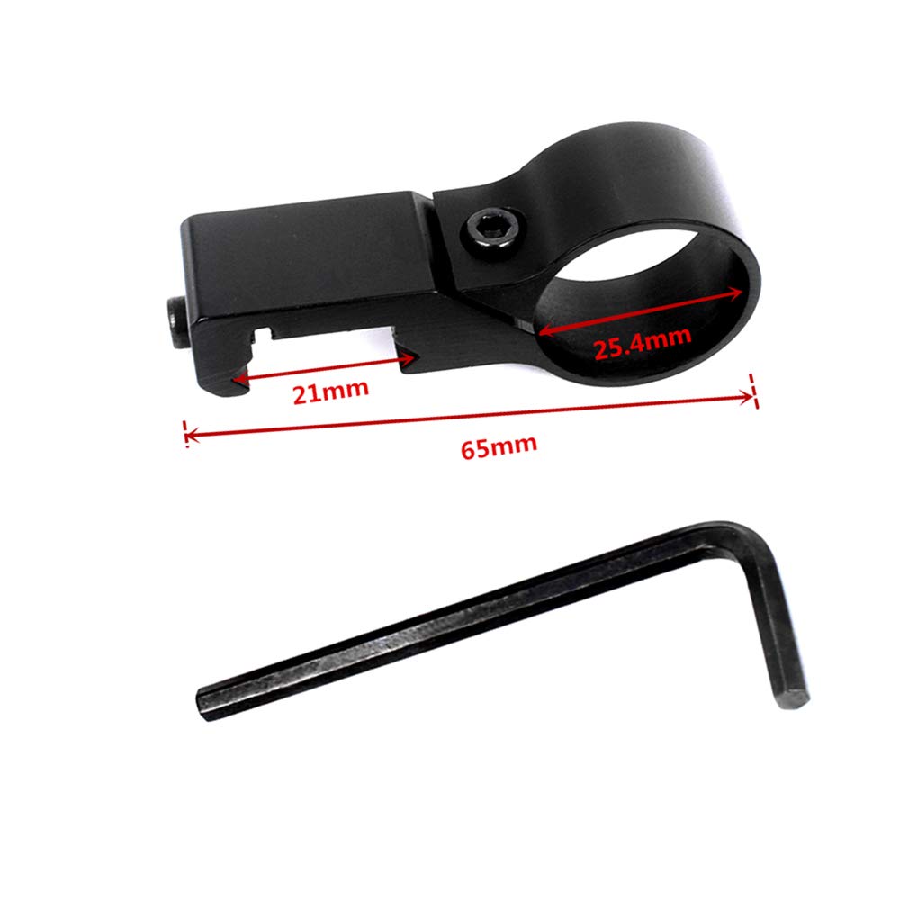 HWZ 7/8-inch rail mount stabilizes a 1-inch flashlight.