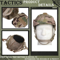 HXCSYC camouflage cap with adjustable head and chin straps for precise fit.