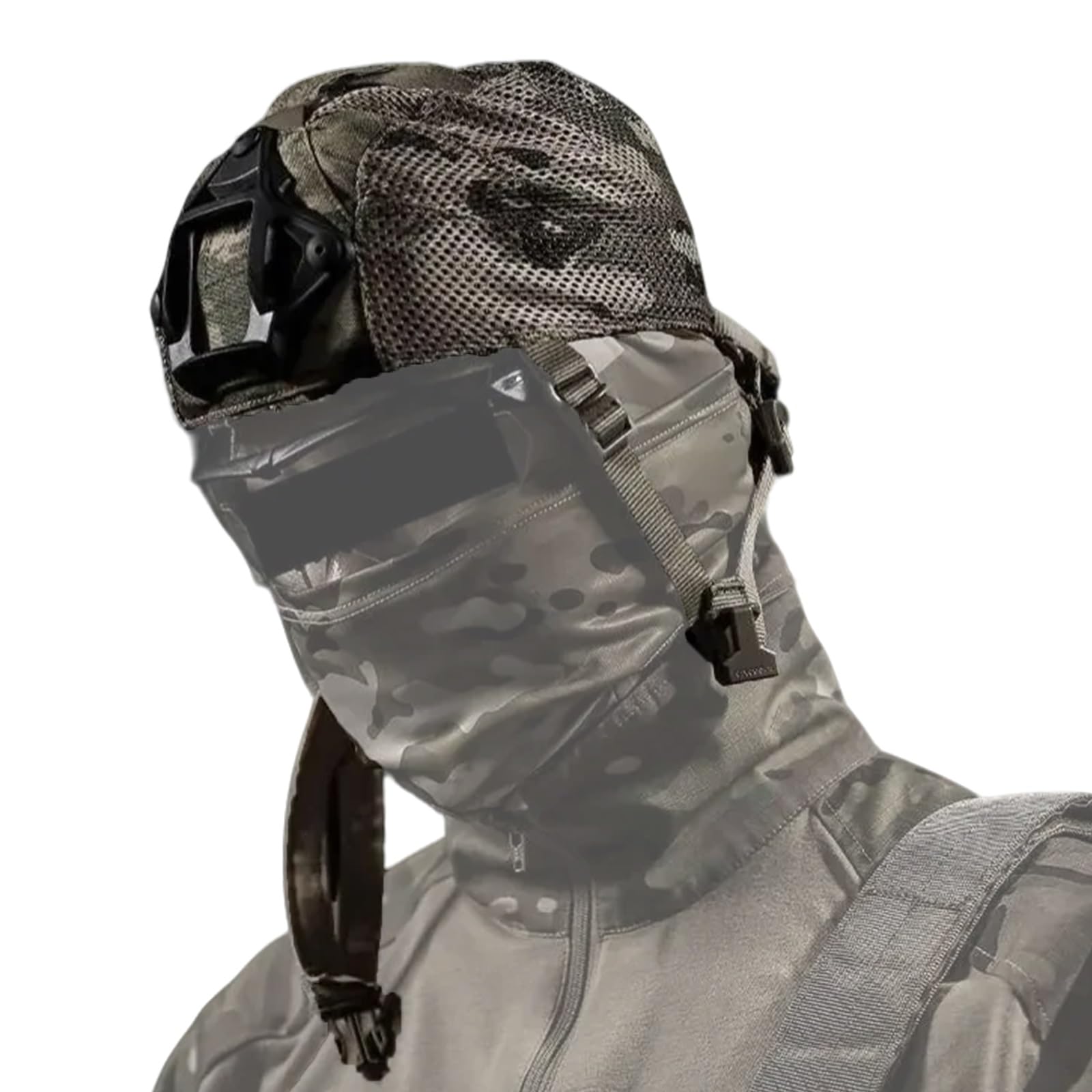 HXCSYC multifunctional camouflage cap with NVG compatibility for field use.