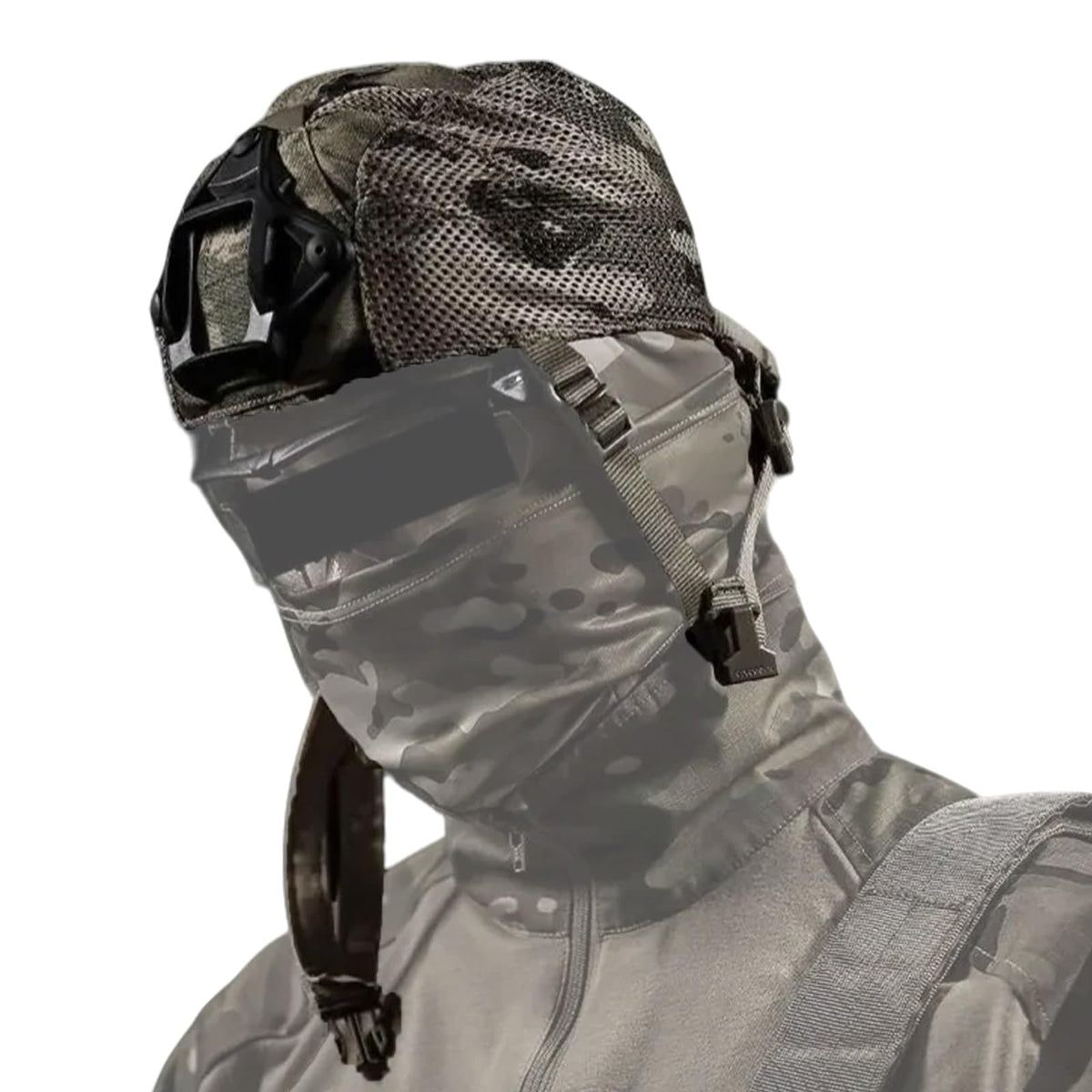 HXCSYC multifunctional camouflage cap with NVG compatibility for field use.