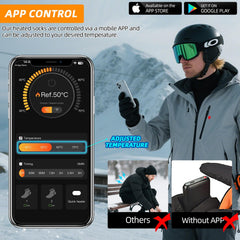 HXERY heated socks showcase long-lasting battery life for all-day warmth.