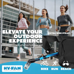 HY-FAN hands-free design supports biking and hiking with comfort