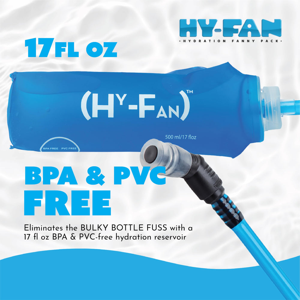 HY-FAN hydration waist pack lightweight-material reduces fatigue for long workouts.