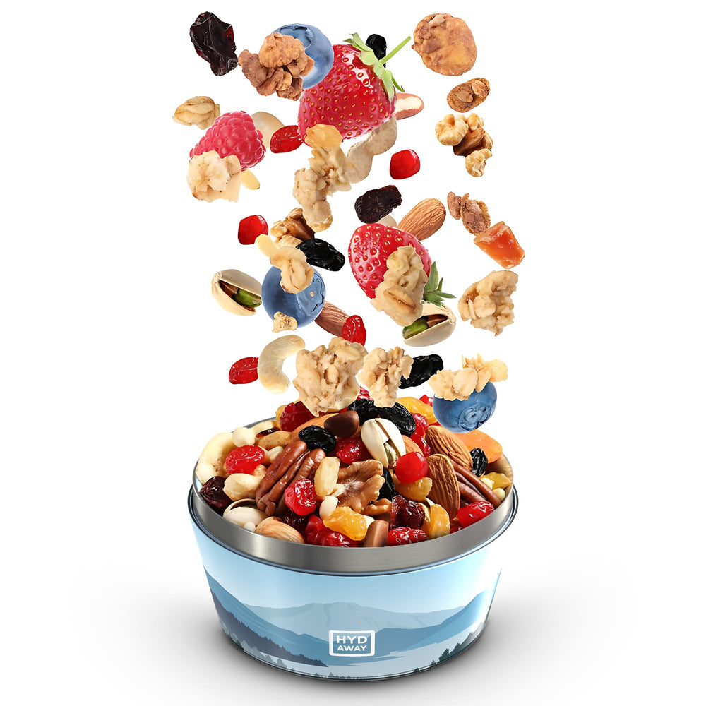 HYDAWAY outdoor meals setup with HYDAWAY bowl for hiking snacks and soups.