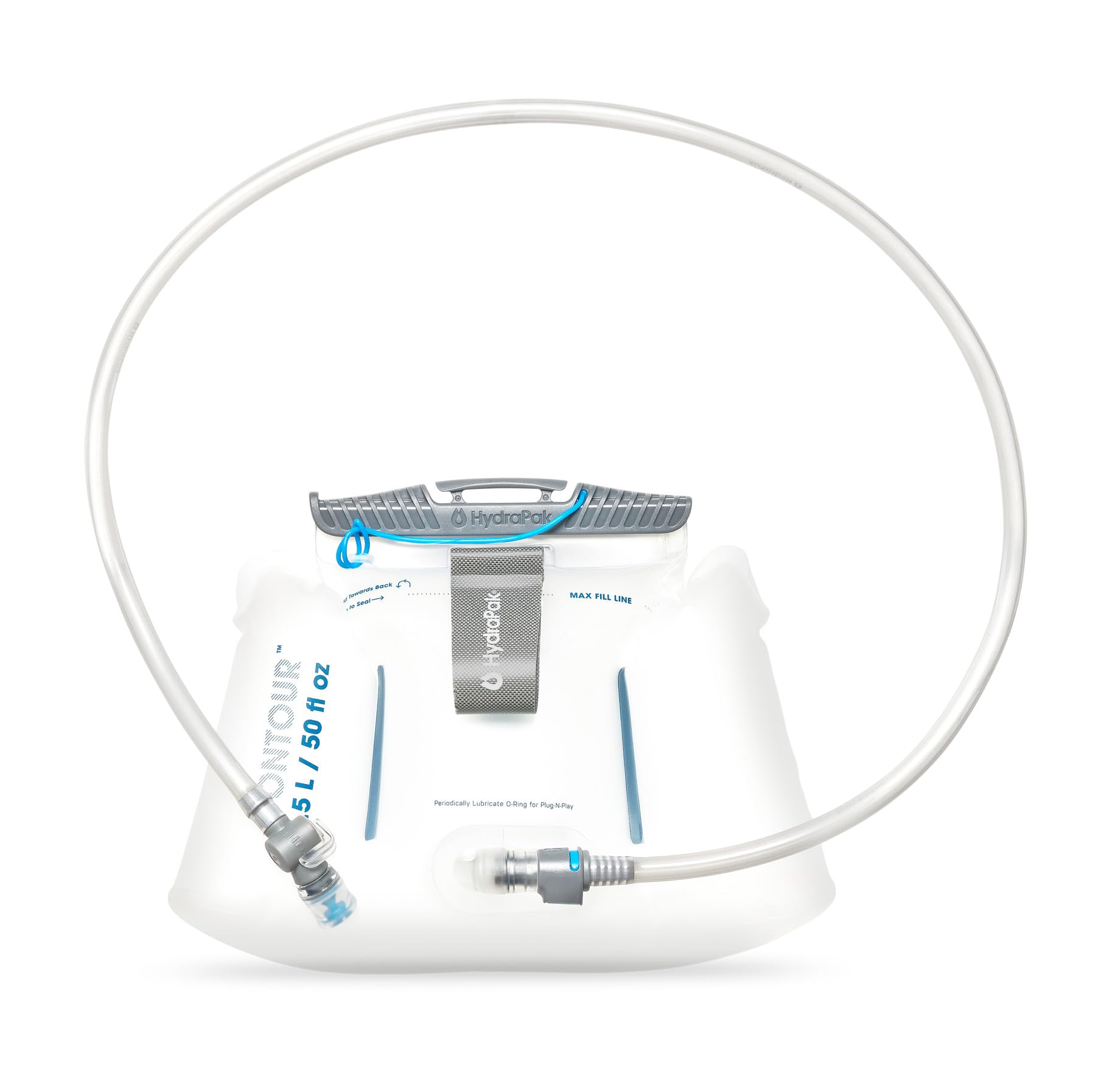 HydraPak Contour Lumbar 1.5L bite valve for quick sips during hikes