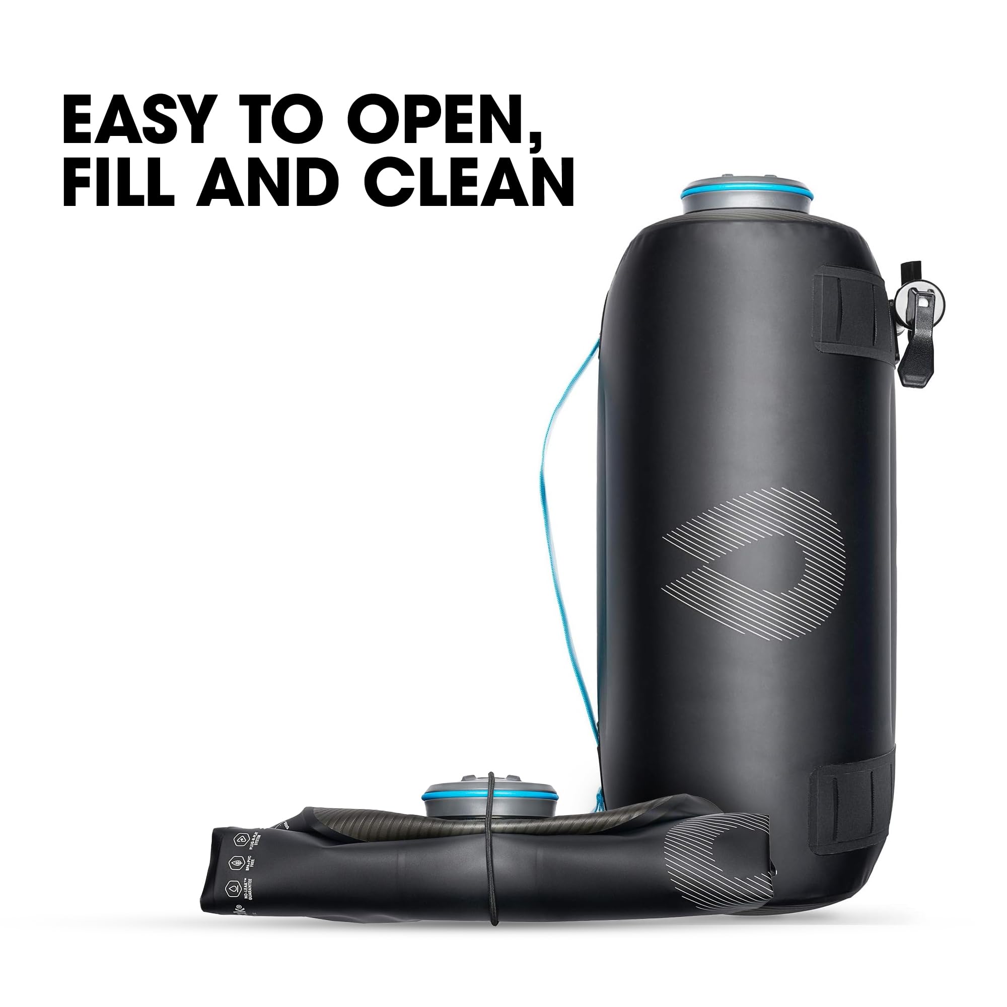 HydraPak Expedition free-standing design stays upright during setup.