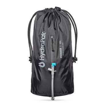 HydraPak Pioneer 10L reservoir with wide mouth for fast filling on trail