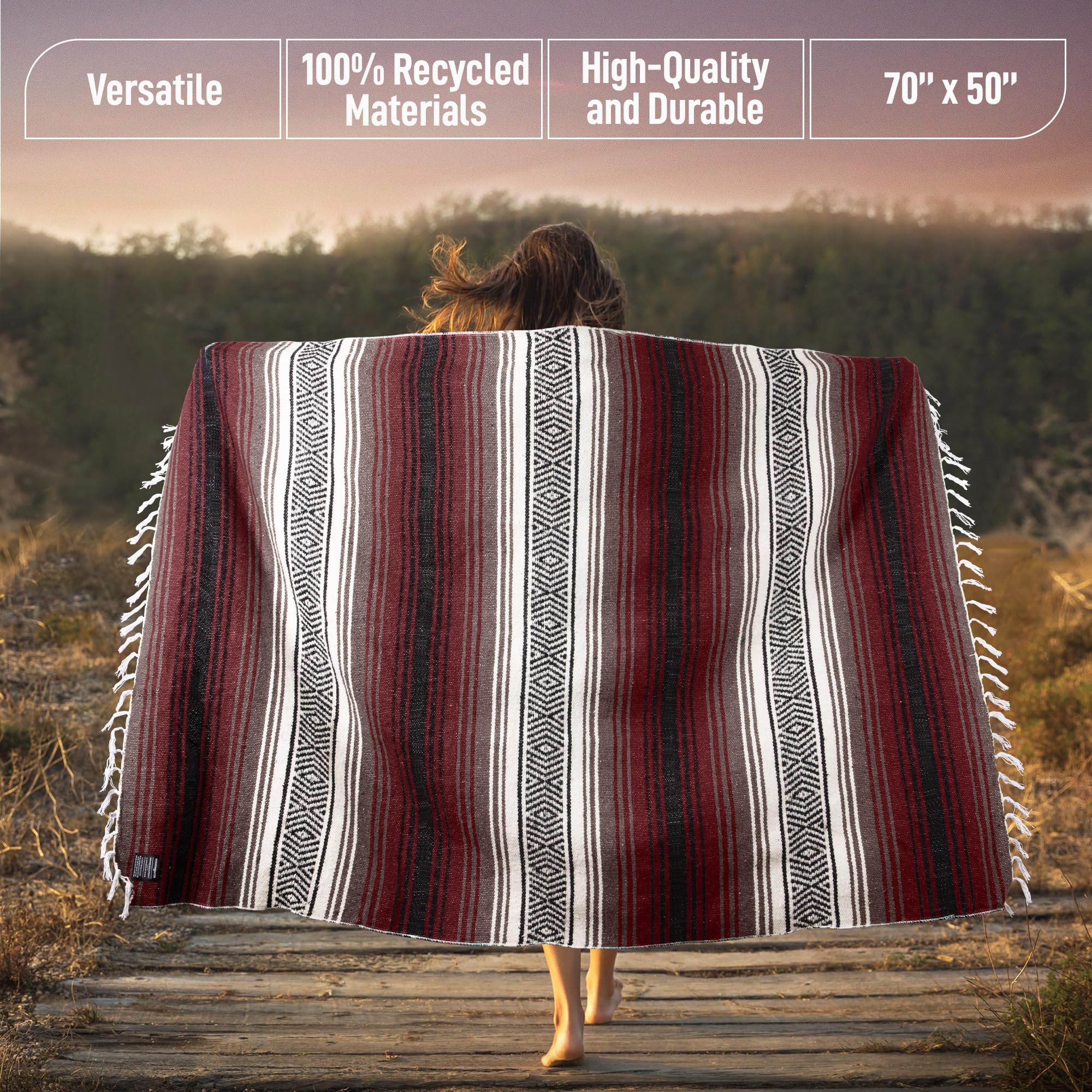 Hydration Nation handwoven blanket on wall decor, brightening western-inspired interiors