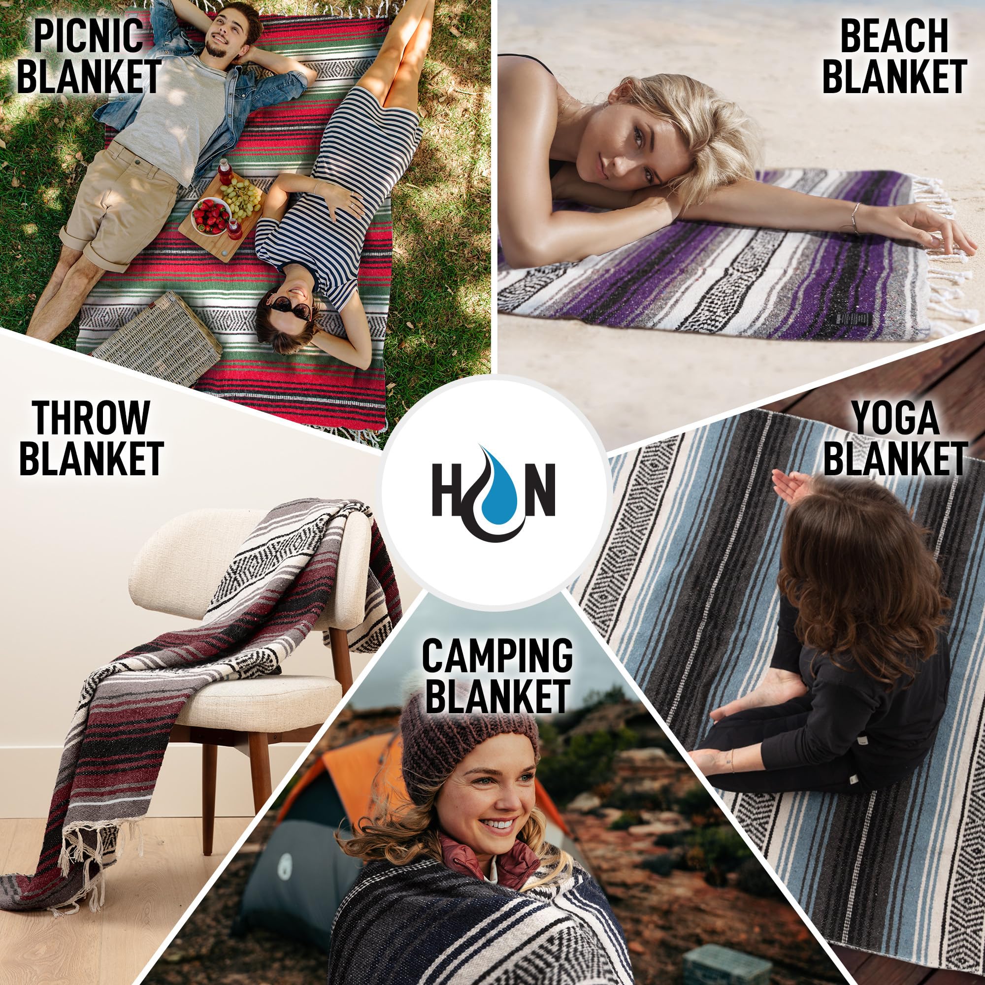 Hydration Nation beach picnic setup blanket gray for sunlit seaside relaxation.