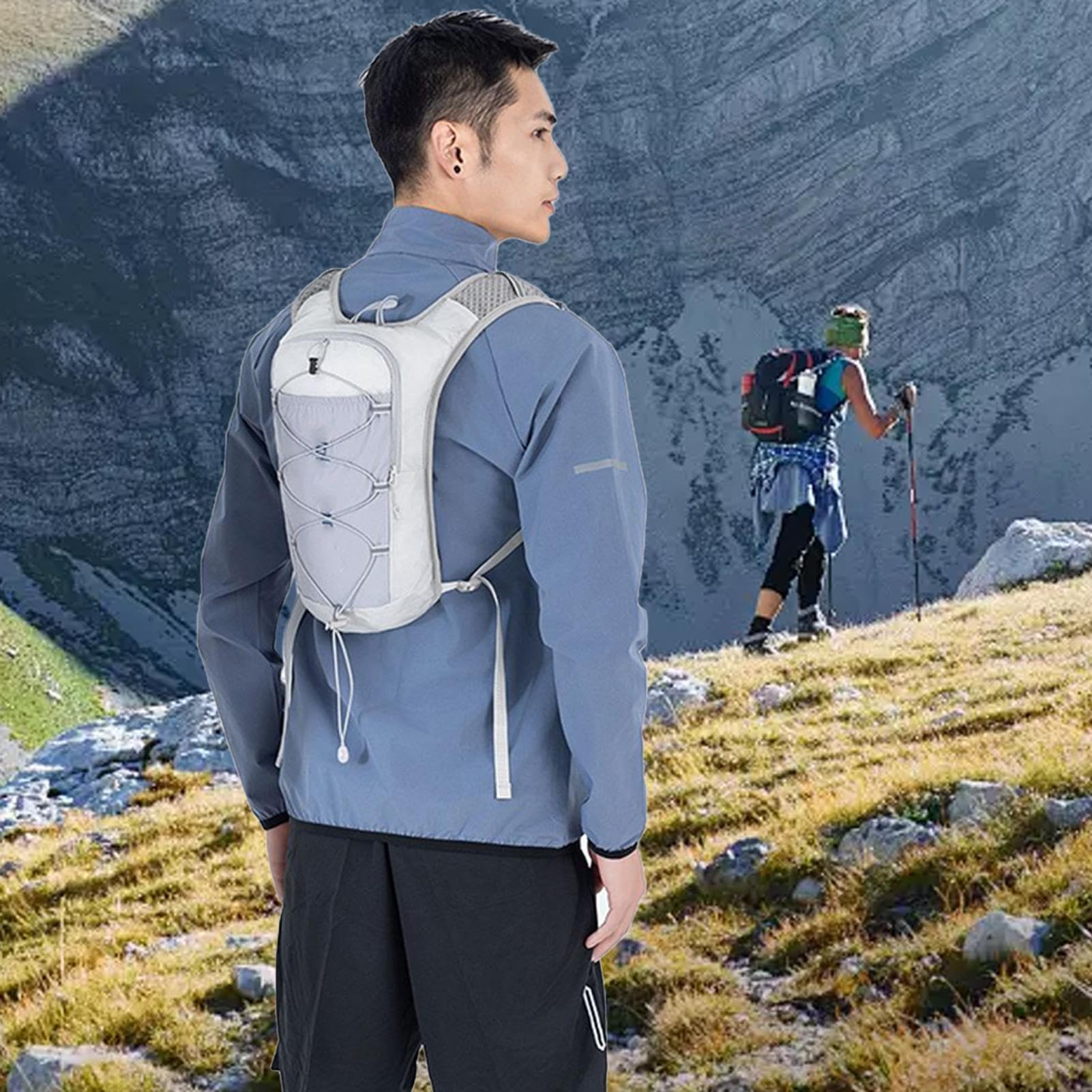 Hydration vest with adjustable chest straps for a secure fit