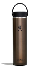 Hydro Flask 24oz Trail Series bottle, obsidian side view, ideal for on-the-go hydration.