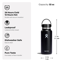 Hydro Flask Surf Blue 32 oz bottle held in hand for easy portability