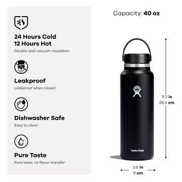 Hydro Flask with ice cubes fit for refreshing cold drinks outdoors.
