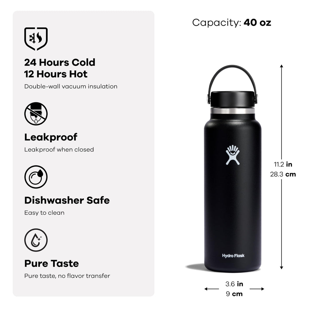 Hydro Flask with ice cubes fit for refreshing cold drinks outdoors.