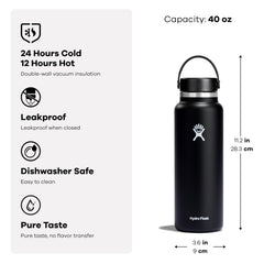 Hydro Flask with ice cubes fit for refreshing cold drinks outdoors.